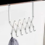 Over Door Expandable Hook Rack – Folding Metal Hanger with 6 Hooks