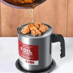 Stainless Steel Oil Filter Pot with Mesh Strainer