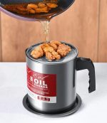 Stainless Steel Oil Filter Pot with Mesh Strainer