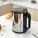 Electric Stainless Steel Soy Milk Maker with Smart Lid & Handle