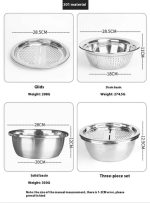 3-in-1 Stainless Steel Vegetable Cutter, Slicer & Grater with Mixing Bowl - Image 2