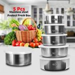 Premium Stainless Steel Fresh Food Box Set – 5 Pieces (10–18 cm)