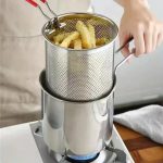 Stainless Steel Deep Fryer Pot with Strainer Basket