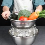 3-in-1 Stainless Steel Vegetable Cutter, Slicer & Grater with Mixing Bowl
