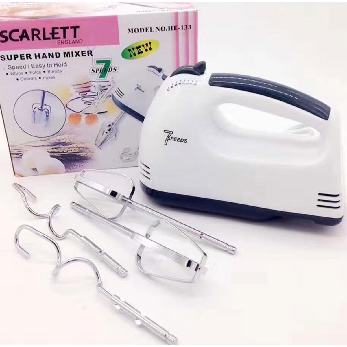 image-1750578601004-627825614 Scarlett Super Hand Mixer – 7 Speed Electric Mixer with Beaters & Dough Hooks - Image 1