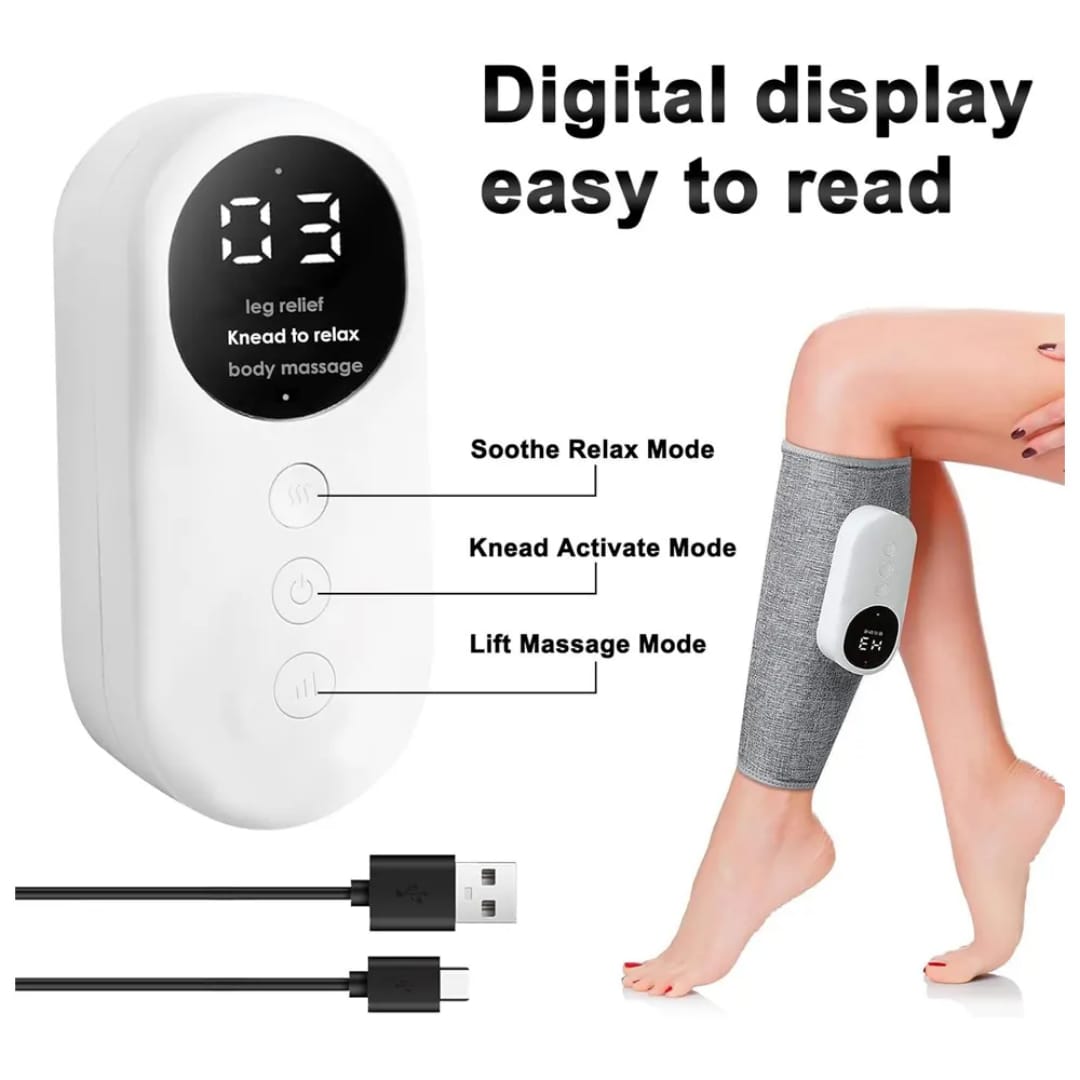 59ba72f4-bd1e-436c-9702-4669999e7f47 Digital Leg Massager with Display | Rechargeable Calf Massage Device | Pain Relief Electric Leg Massager - Image 1