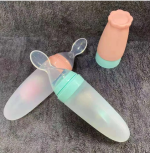 Premium Silicone Baby Feeding Bottle with Spoon